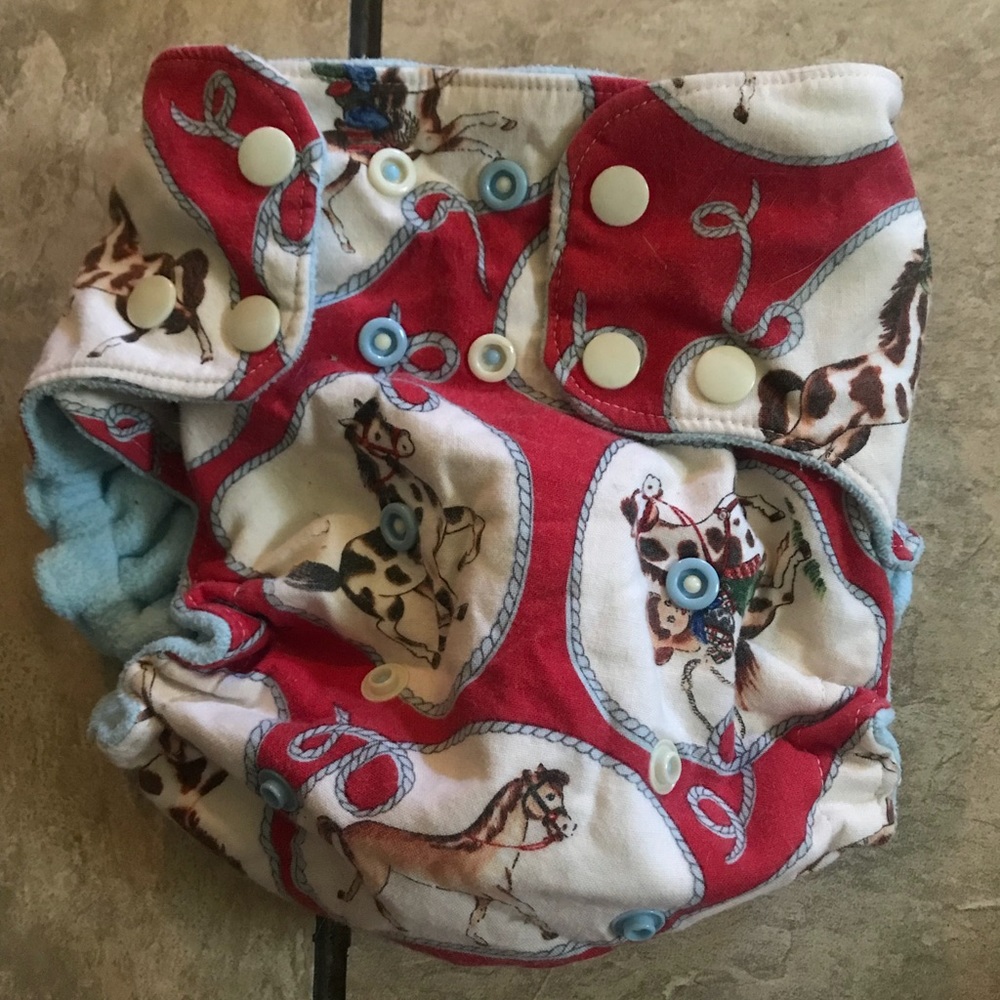 Custom made cowboy cloth diaper